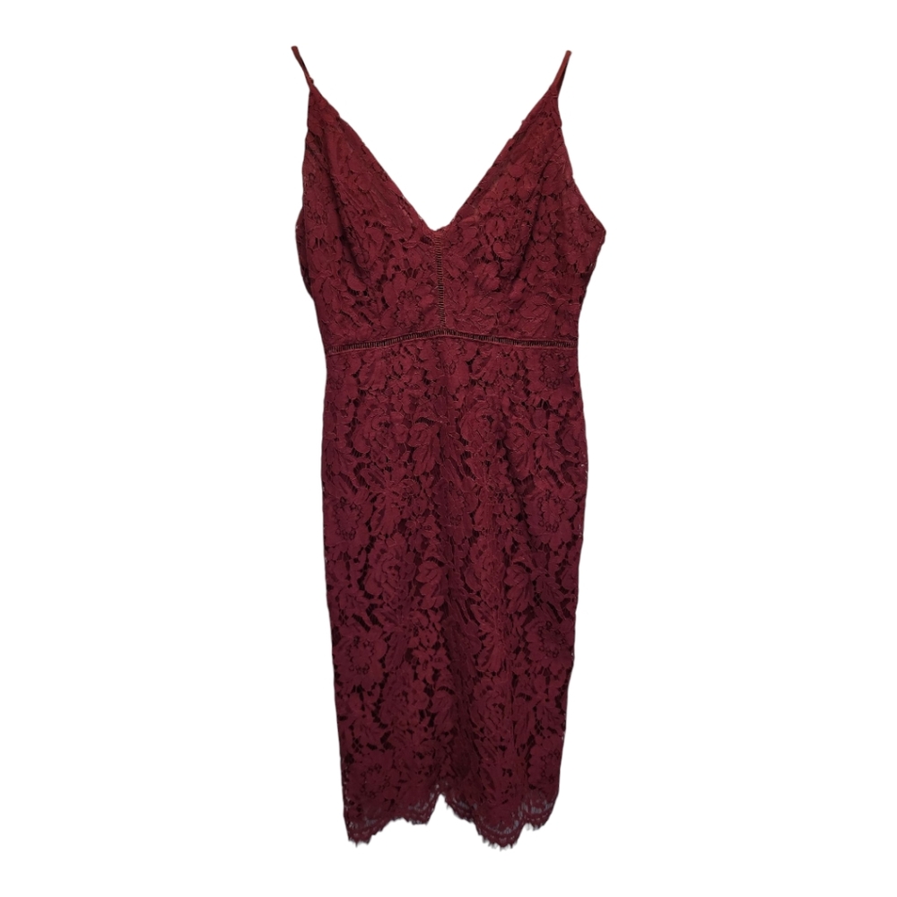 Astr The Label Burgandy Spaghetti Strap Midi Dress - Size XS - Picture 2 of 5